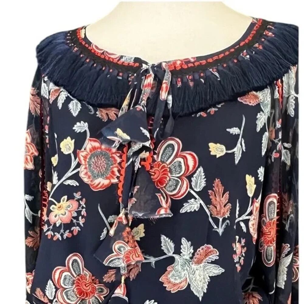 NWT Sachin & Babi Dalton Maxi Eastern Gouache Botanical Dress 0 $595 Blue Floral - Picture 7 of 8